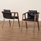 Baxton Studio Marcena Mid-Century Modern Black Imitation Leather Upholstered 2-Piece Wood Dining Chair Set Set of 2 188-11663-ZORO - alternate 6